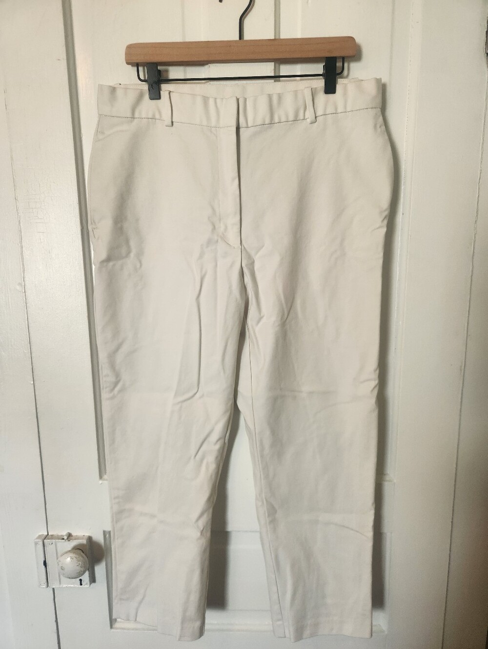 White Ankle Leg Trousers